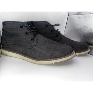 TOMS Navi Chukka Boots Men's Size 12 Dark Grey Canvas Lace Up Ankle Boots